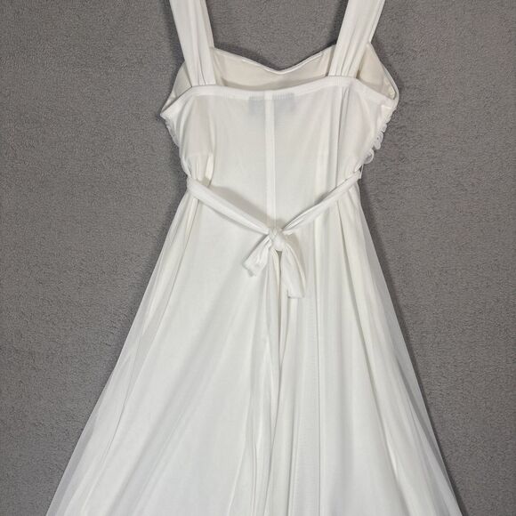Connected Apparel Babydoll Dress Womens Size 6 Ivory White Bridal Feminine Flowy - Picture 16 of 16